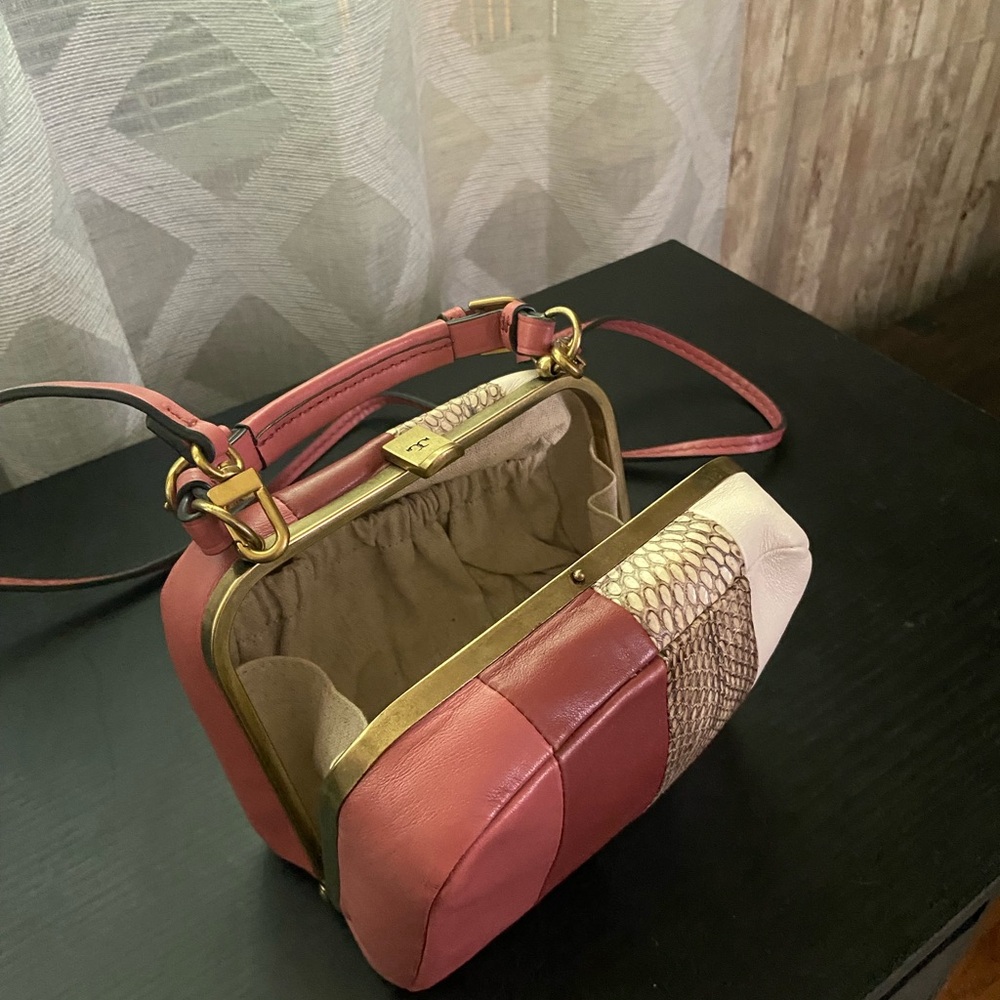 Elegant Pink and Cream Tory Burch Women's Handbag